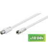 10U Cable de antena blanco 1,5 m blanco F Plug / IEC Macho