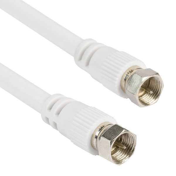 White antenna cable 1,5 m F/IEC Male Dintel