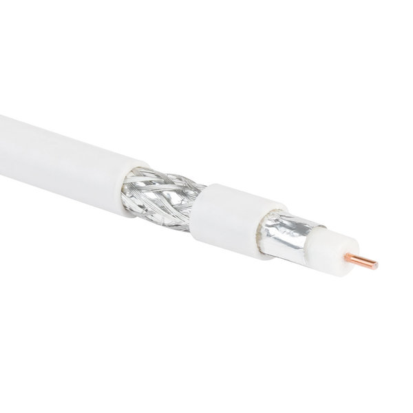 White antenna cable 1,5m IEC Male/ IEC Female Dintel