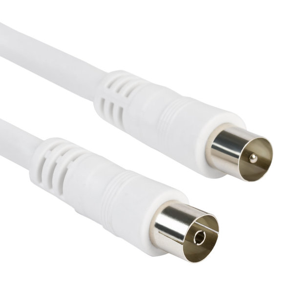 White antenna cable 1,5m M-F BLISTER